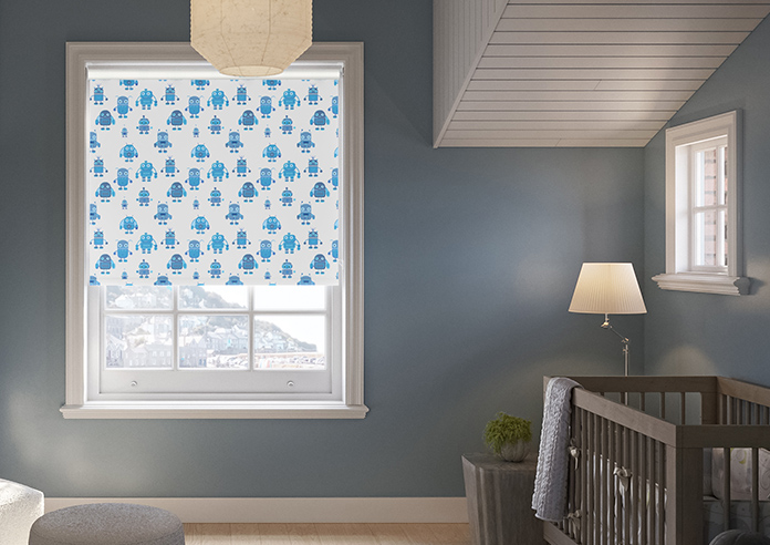 Robo Town, Bot Blue - Twist&Fit Roller Blind - Image 3
